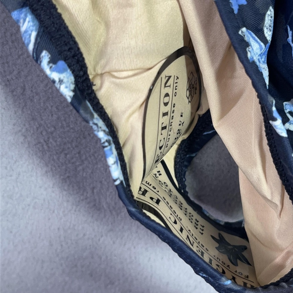 A Pea in the Pod Swimsuit Womens Large Navy Blue Floral Ruffle Maternity NWT - Picture 4 of 7
